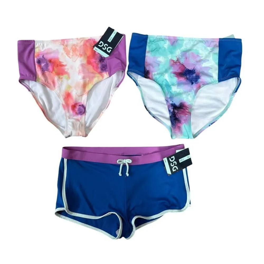DSG set of 3 Girls' Swimsuit bottoms size XL 16 NWT